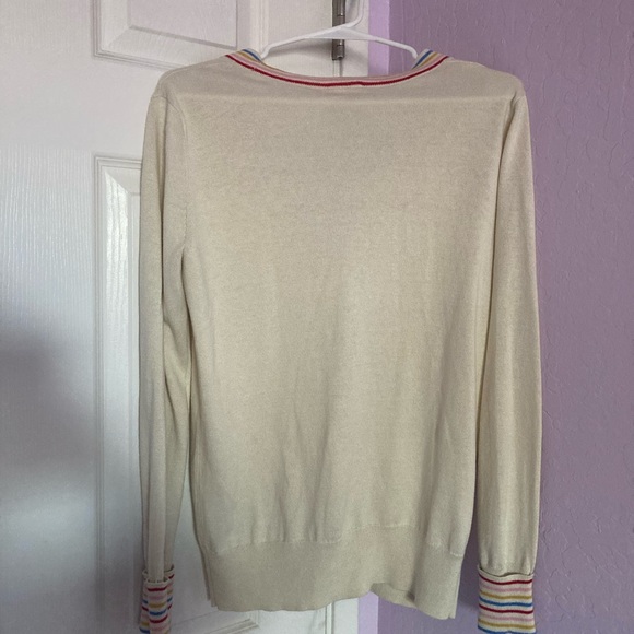 Rainbow cream colored button up cardigan - Picture 2 of 3